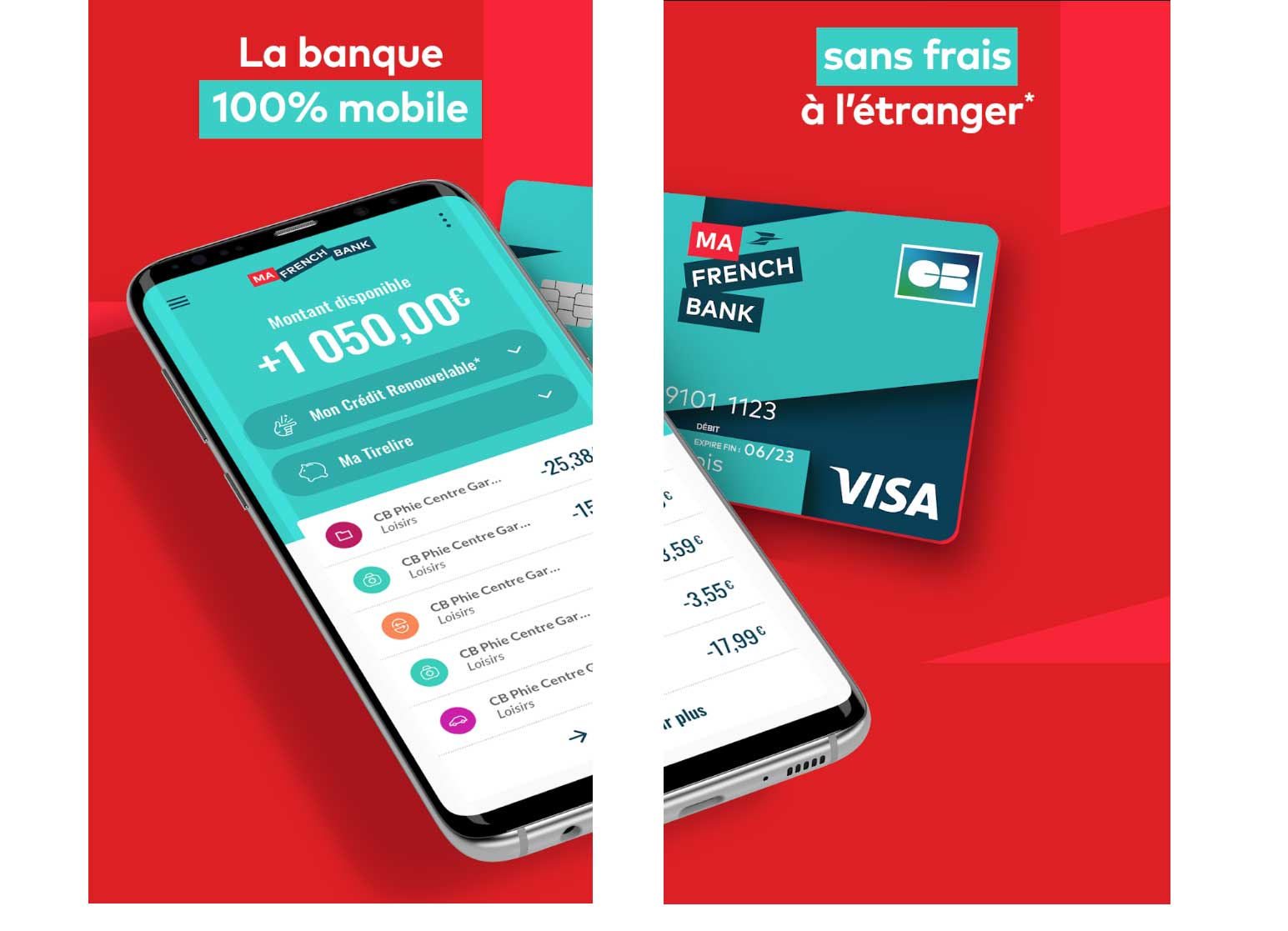 Application mobile de la néobanque Ma French Bank