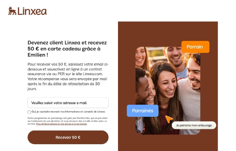 Parrainage Linxea pour le filleul